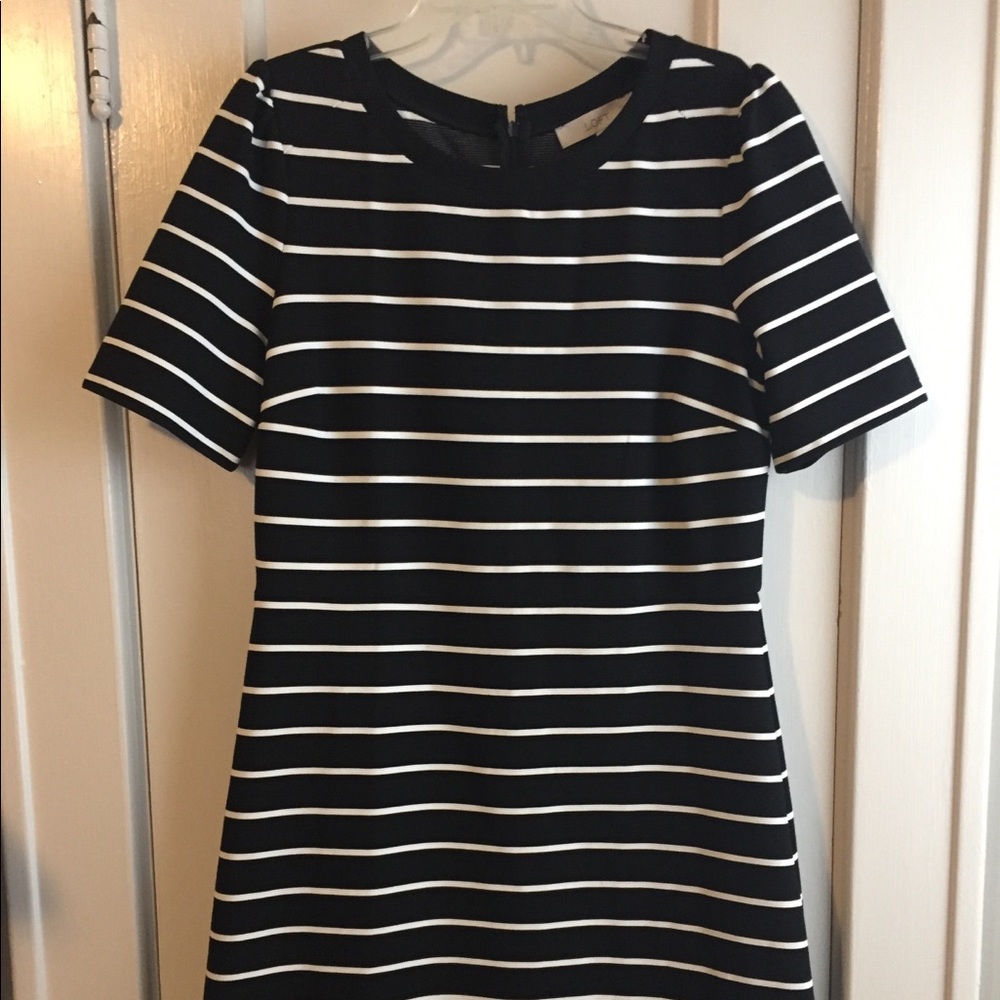 Black and white striped dress